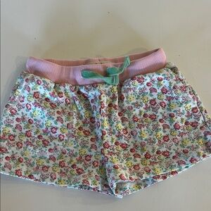 Boden Floral Athletic Shorts with Pink Waistband